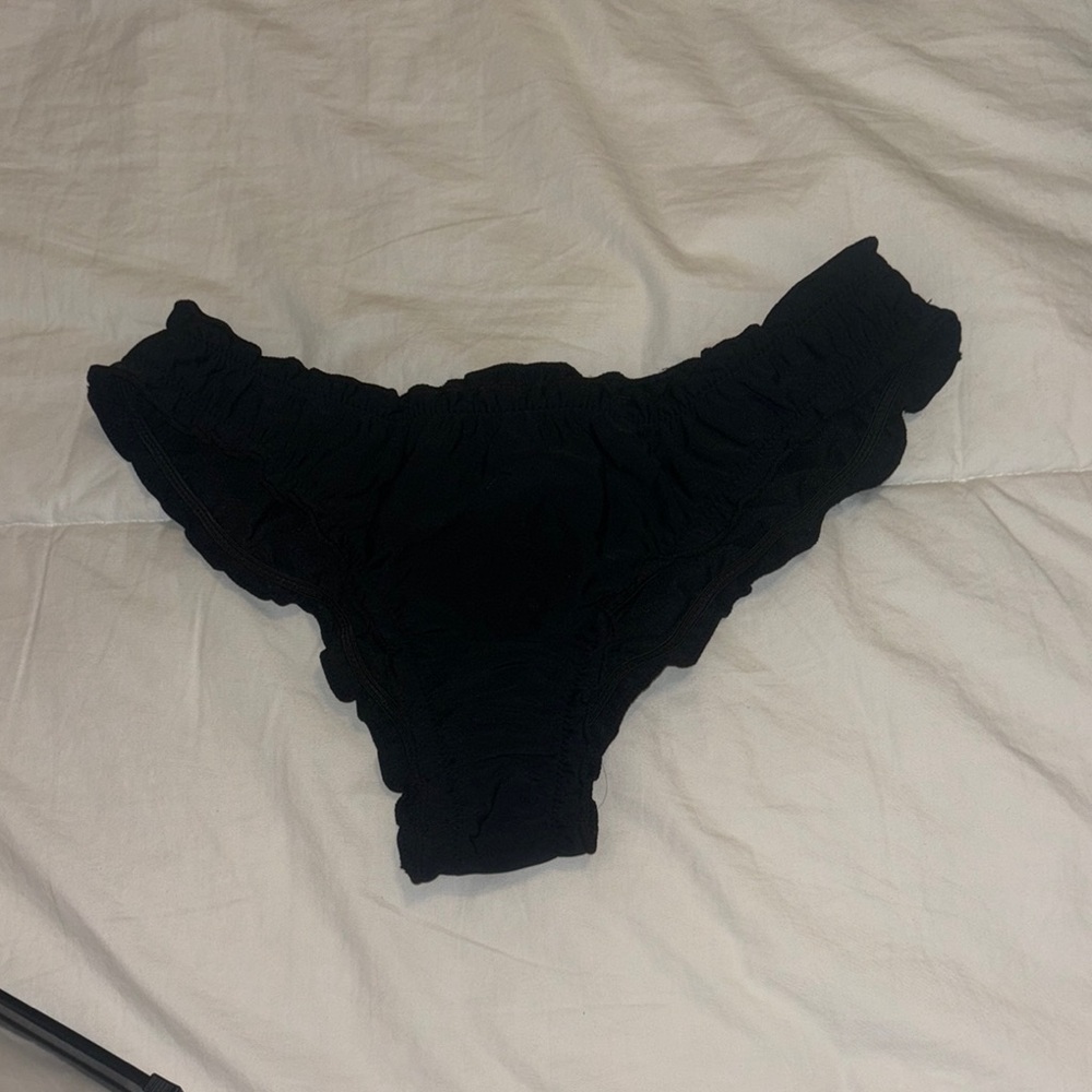 Black Ruffled Bikini Bottom